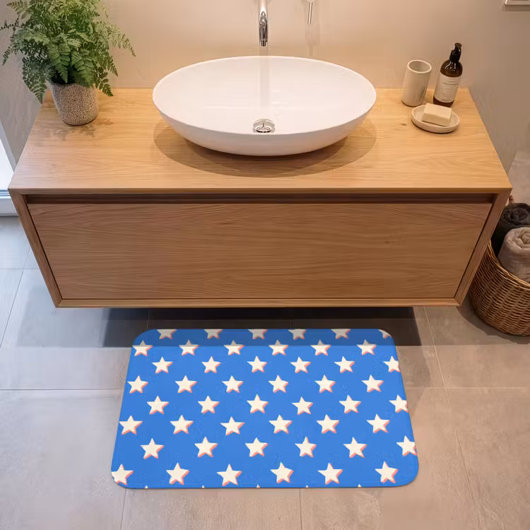 Sterren - Patroon - Blauw Badmat middel 997 -sfeer1