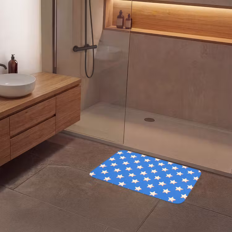 Sterren - Patroon - Blauw Badmat middel 997 -sfeer2
