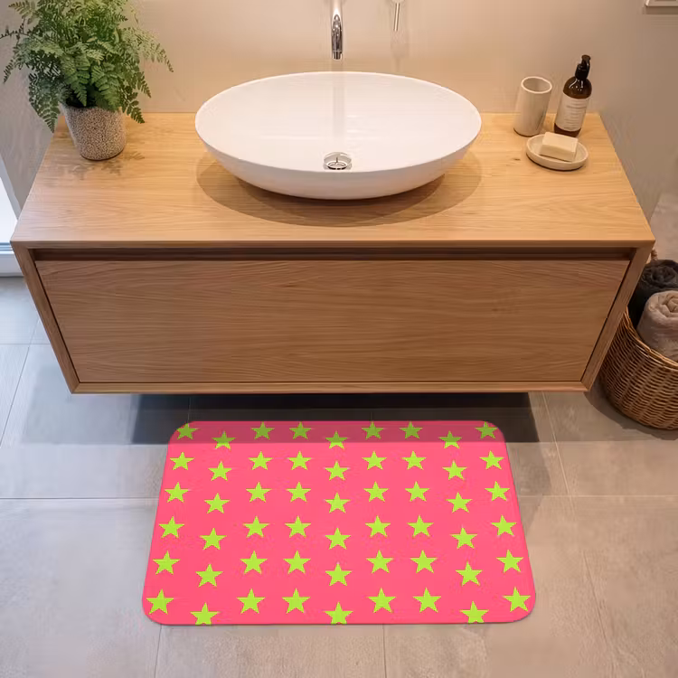Sterren - Patroon - Roze Badmat middel 997 -sfeer1