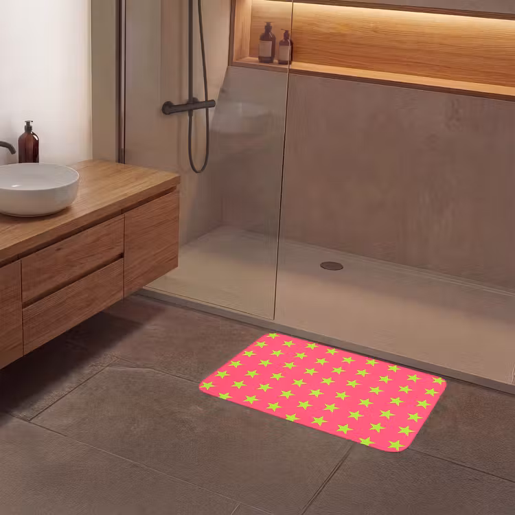 Sterren - Patroon - Roze Badmat middel 997 -sfeer2