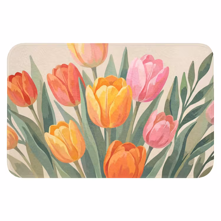 Tulpen - Abstract - Kleurrijk Badmat klein -3d
