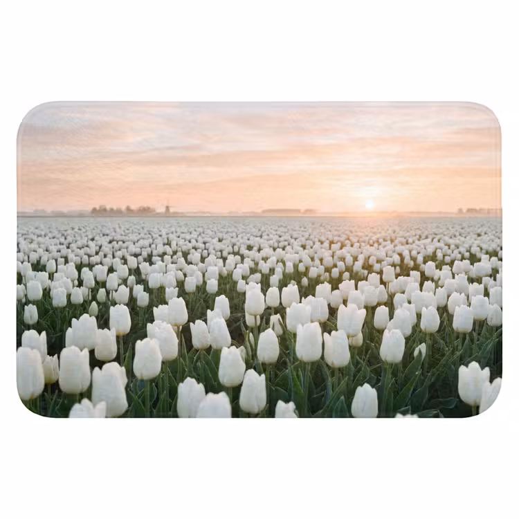 Tulpen - Landschap - Wit Badmat klein -3d