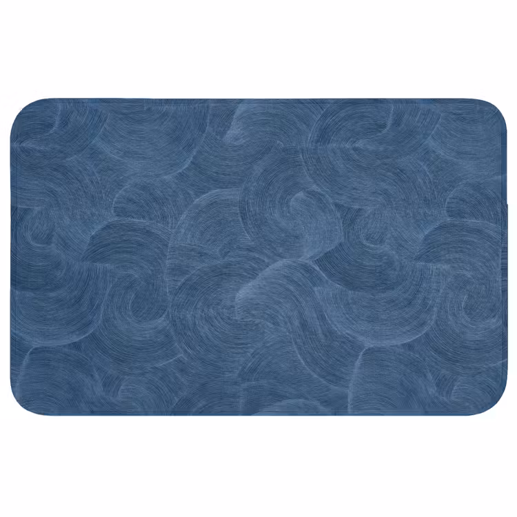 Golven - Textuur - Patroon - Blauw Badmat klein 997 -3d