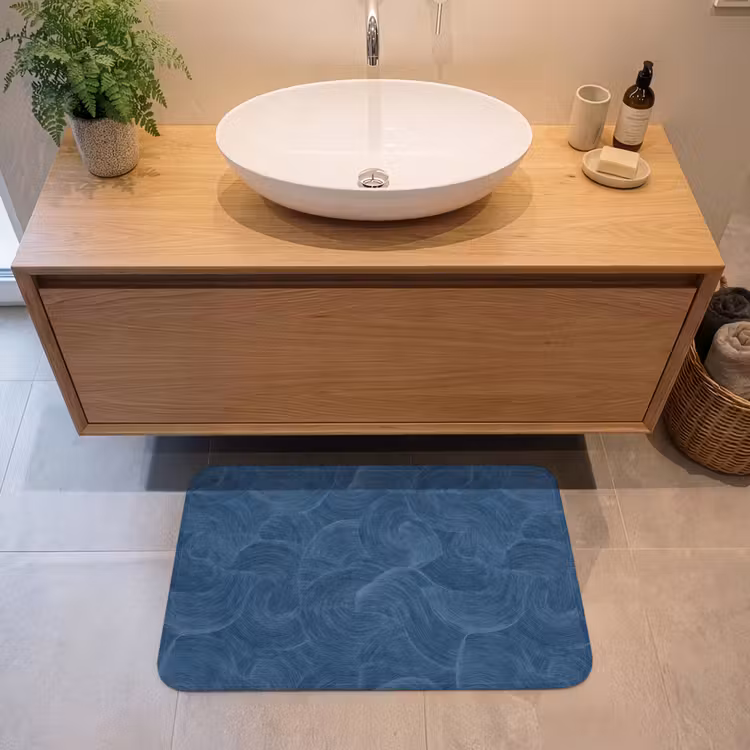Golven - Textuur - Patroon - Blauw Badmat klein 997 -sfeer1