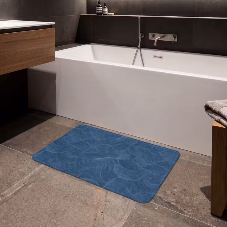 Golven - Textuur - Patroon - Blauw Badmat klein 997 -sfeer3
