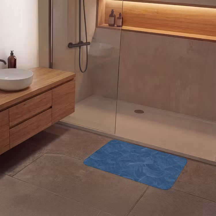 Golven - Textuur - Patroon - Blauw Badmat klein 997 -sfeer2