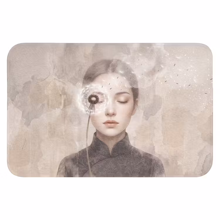 Vrouw - Sereen - Grijs Badmat klein -3d
