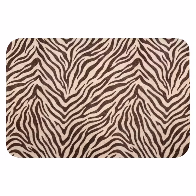 Zebra - Strepen - Bruin Badmat klein -3d
