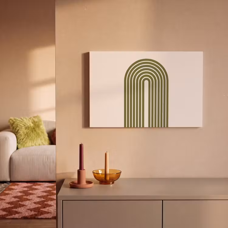 Abstract - Bogen - Modern - Groen - Kunst canvas 2cm klein -sfeer1