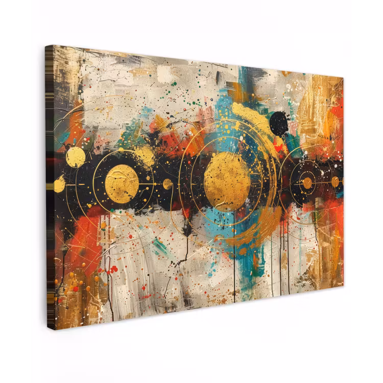 Abstract - Kunst - Goud - Modern canvas 2cm klein -z3d