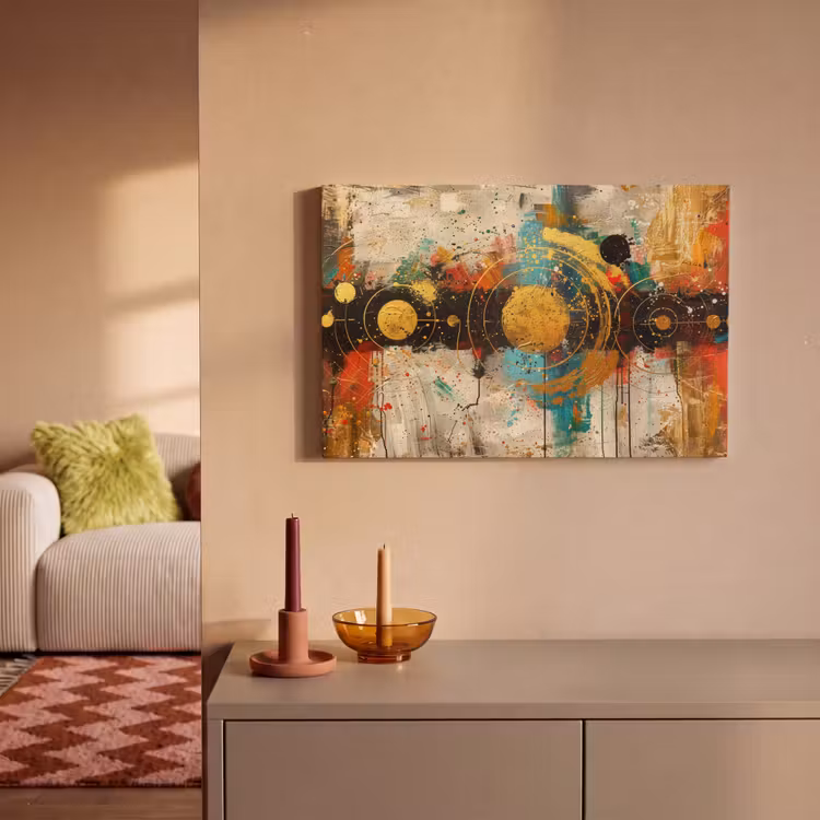 Abstract - Kunst - Goud - Modern canvas 2cm klein -sfeer1