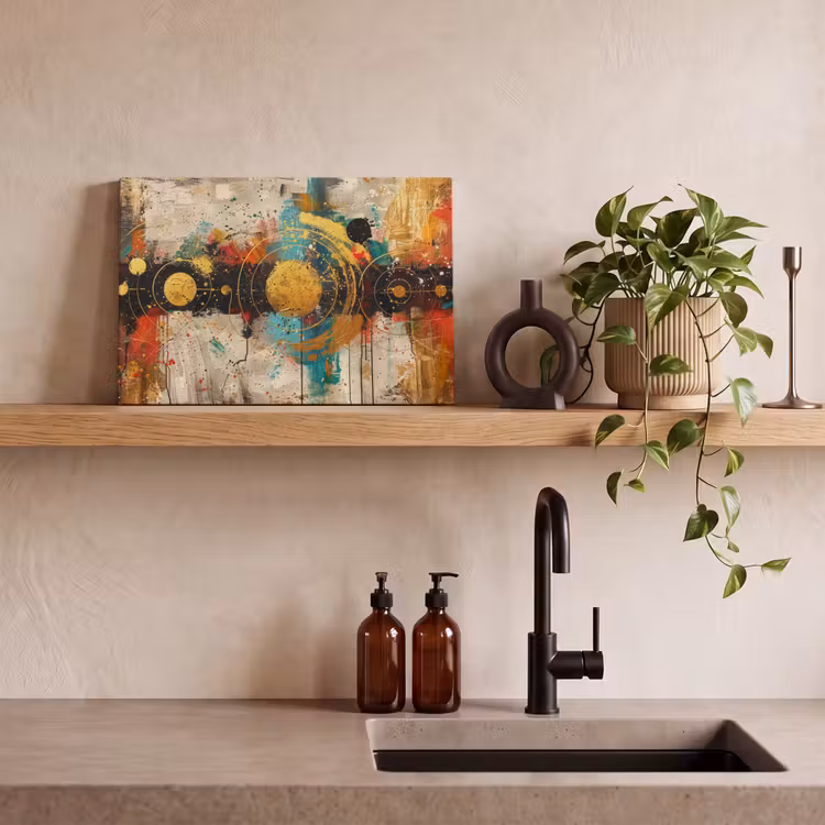 Abstract - Kunst - Goud - Modern canvas 2cm klein -sfeer3