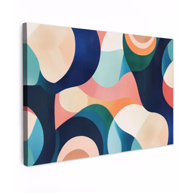 Abstract - Blauw - Roze canvas 2cm klein -z3d