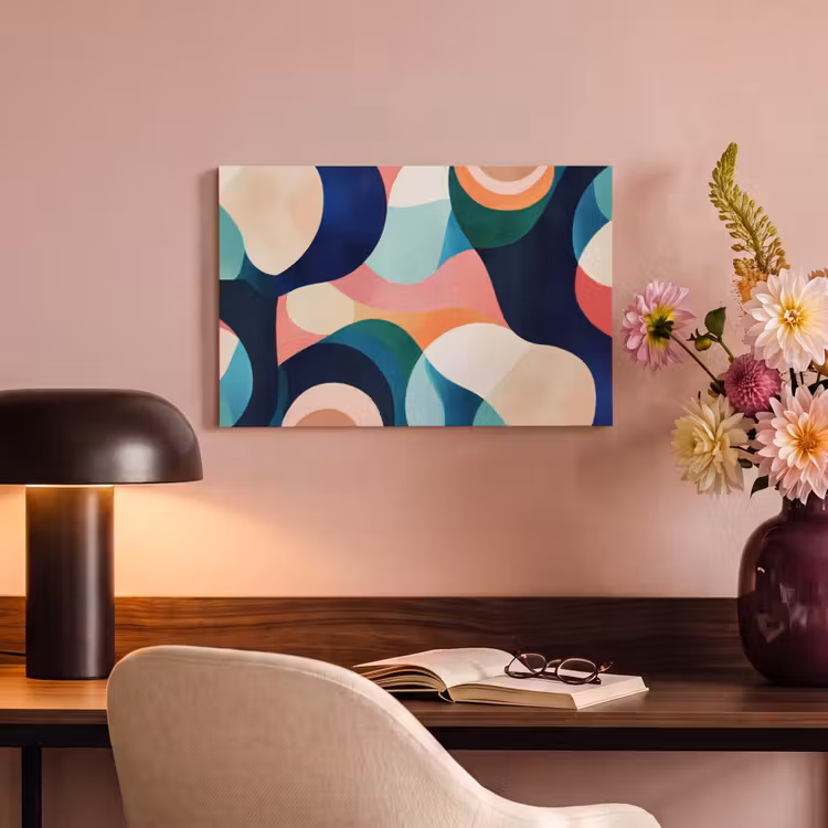 Abstract - Blauw - Roze canvas 2cm klein -sfeer4