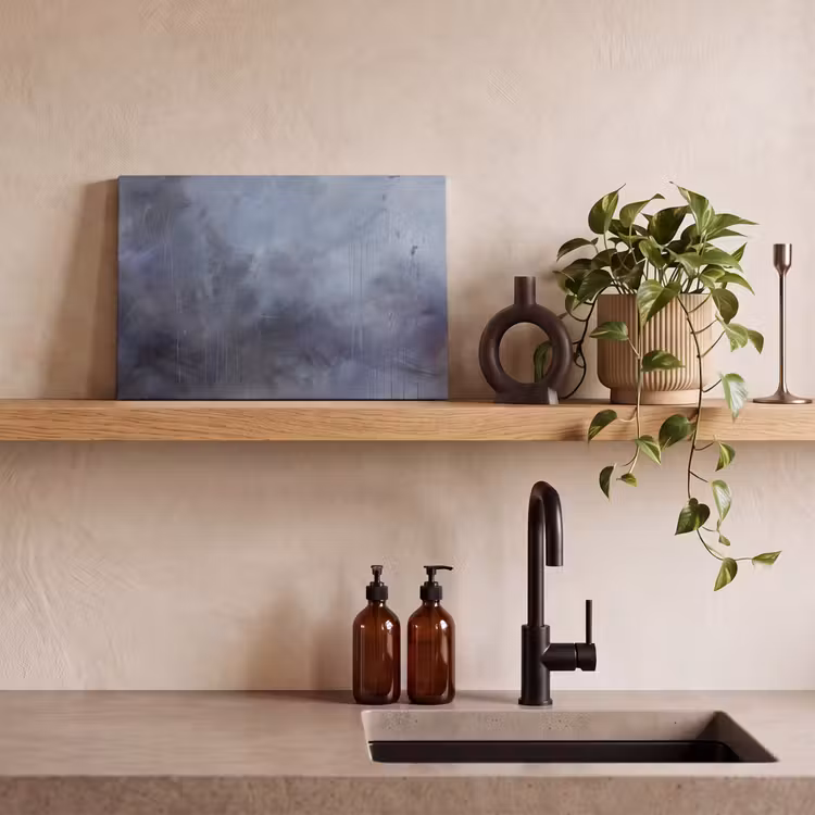Abstract - Kwaststreken - Modern - Kunst - Grijs canvas 2cm klein -sfeer3