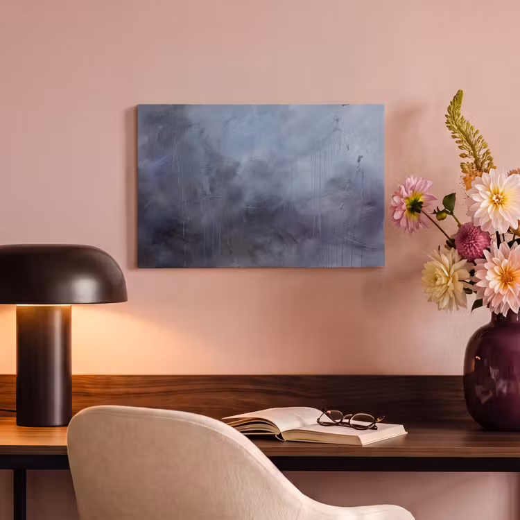 Abstract - Kwaststreken - Modern - Kunst - Grijs canvas 2cm klein -sfeer4
