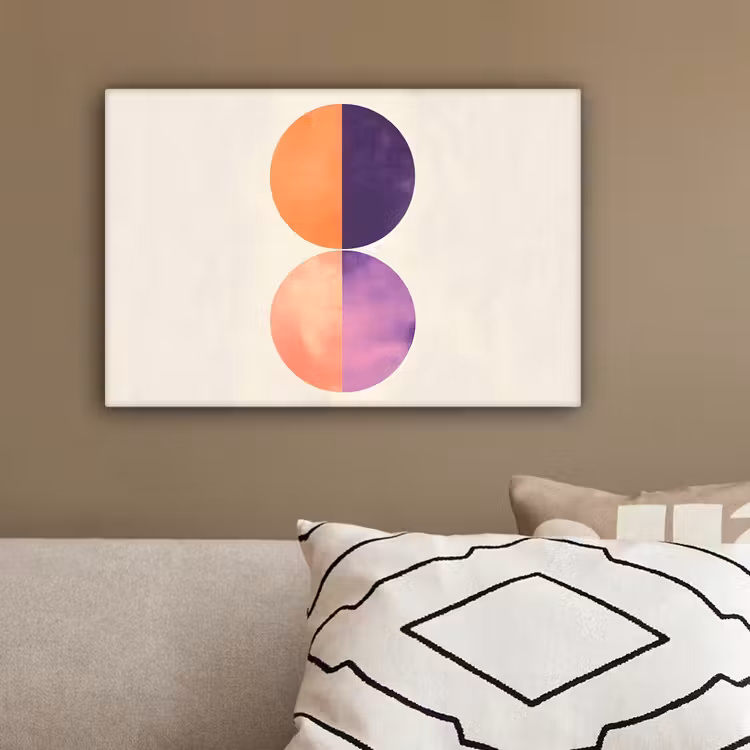 Abstract - Cirkels - Paars canvas 2cm klein -sfeer3