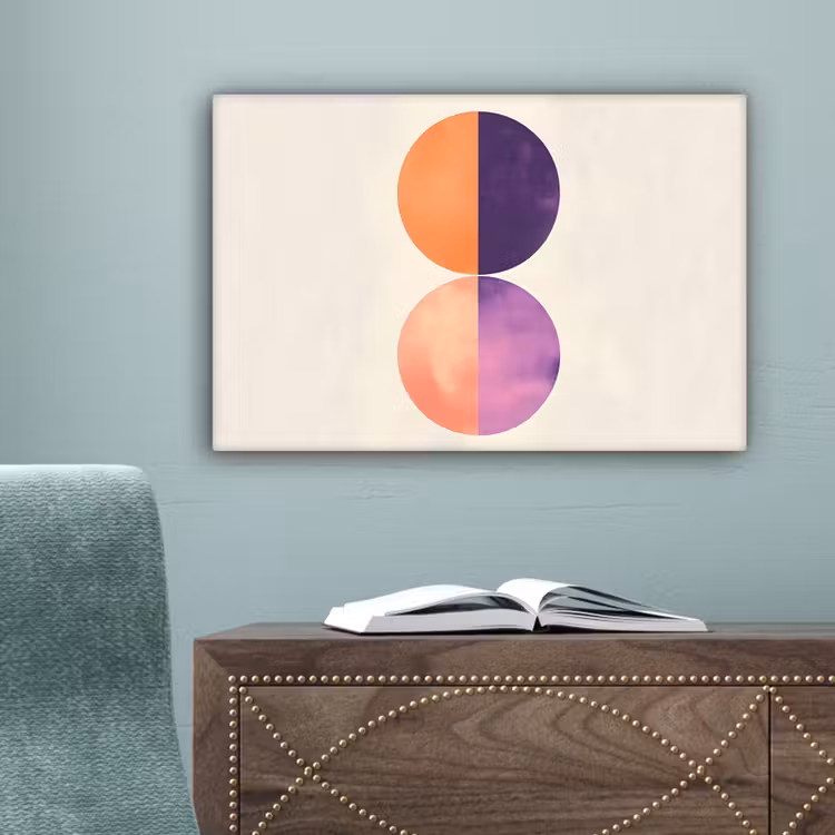 Abstract - Cirkels - Paars canvas 2cm klein -sfeer4