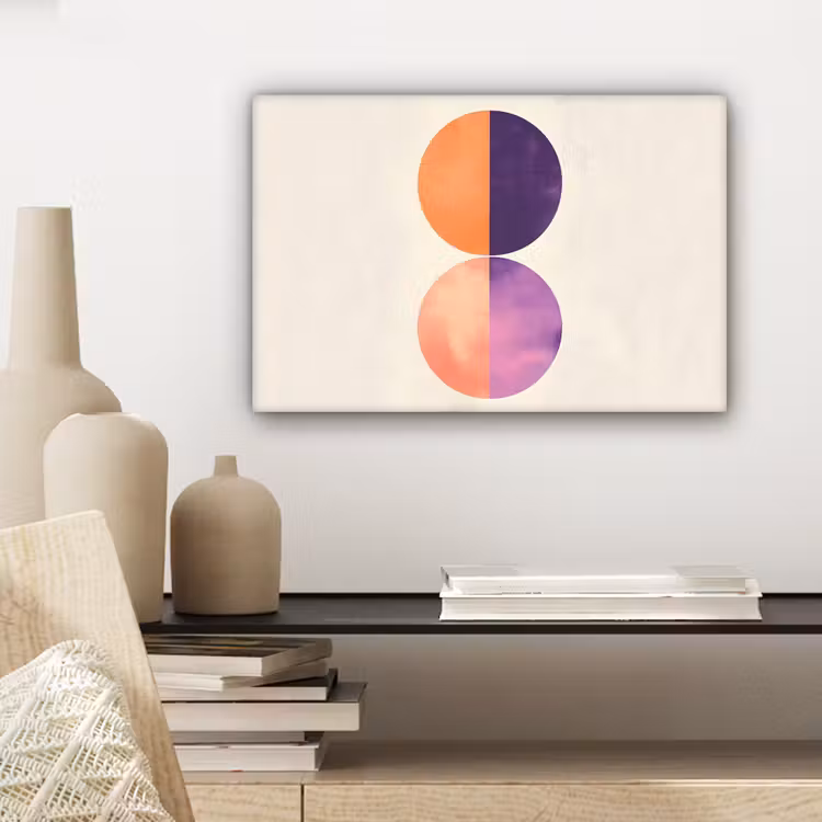 Abstract - Cirkels - Paars canvas 2cm klein -sfeer6