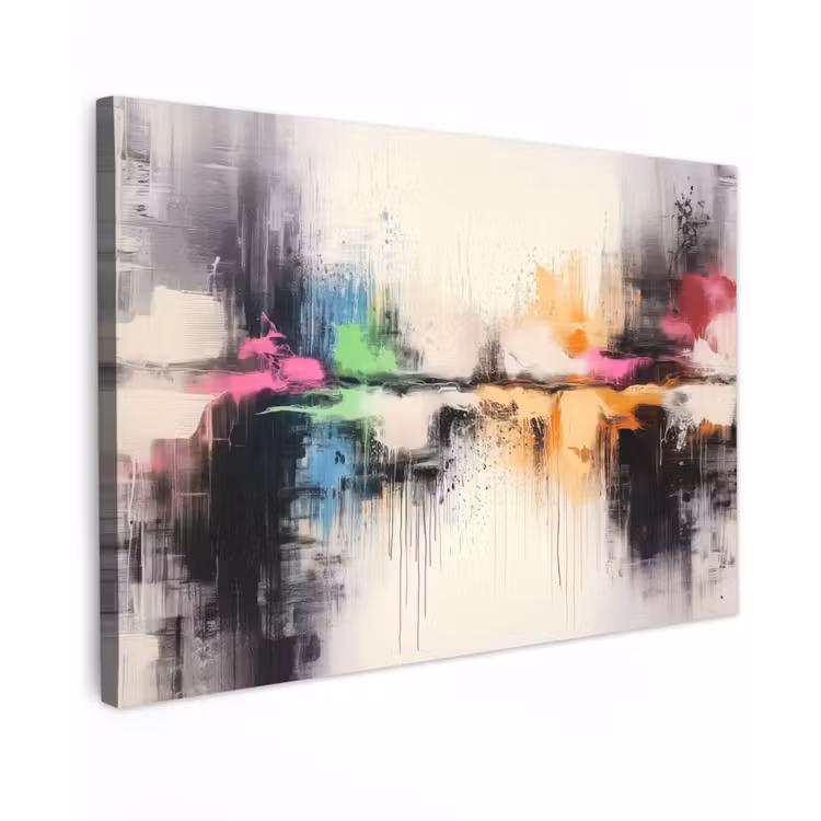 Abstract - Kleurexplosie - Landschap canvas 2cm klein -z3d