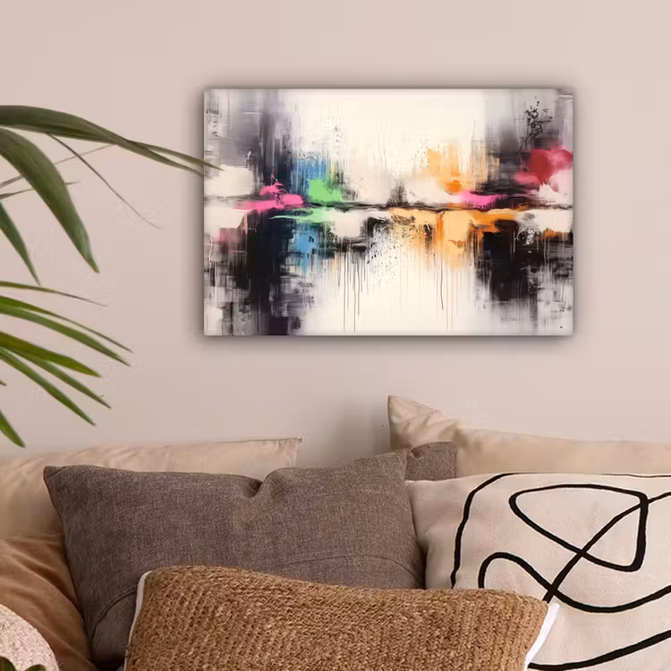 Abstract - Kleurexplosie - Landschap canvas 2cm klein -sfeer1