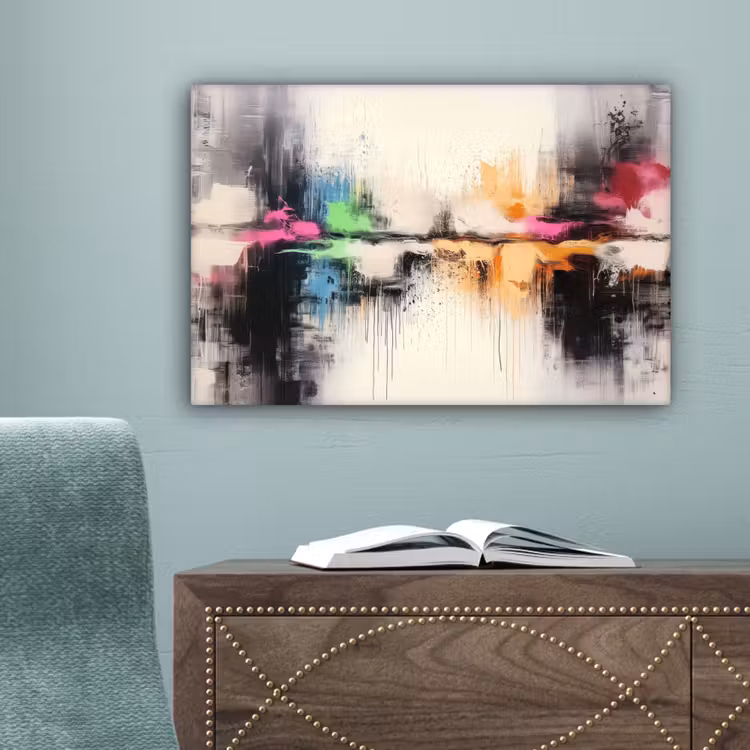 Abstract - Kleurexplosie - Landschap canvas 2cm klein -sfeer4