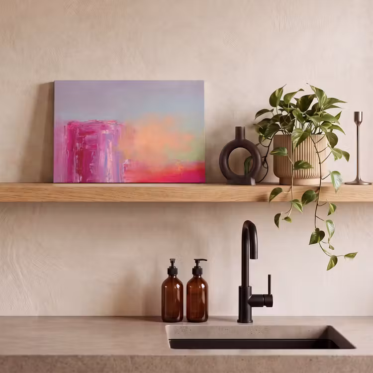 Abstract - Kleuren - Modern - Roze canvas 2cm klein -sfeer3