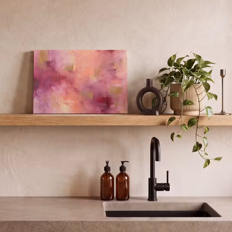Abstract - Kleuren - Modern - Roze - Paars canvas 2cm klein -sfeer3