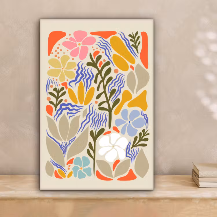 Abstract - Bloemen - Bladeren canvas 2cm klein -sfeer1