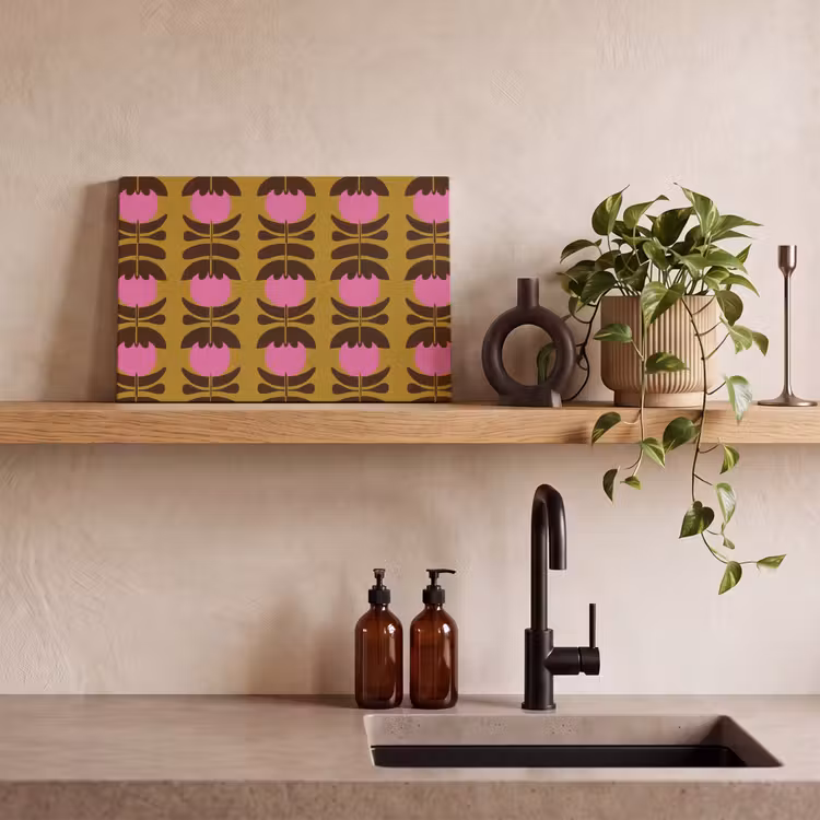 Abstract - Bloemen - Roze canvas 2cm klein 34 -sfeer3