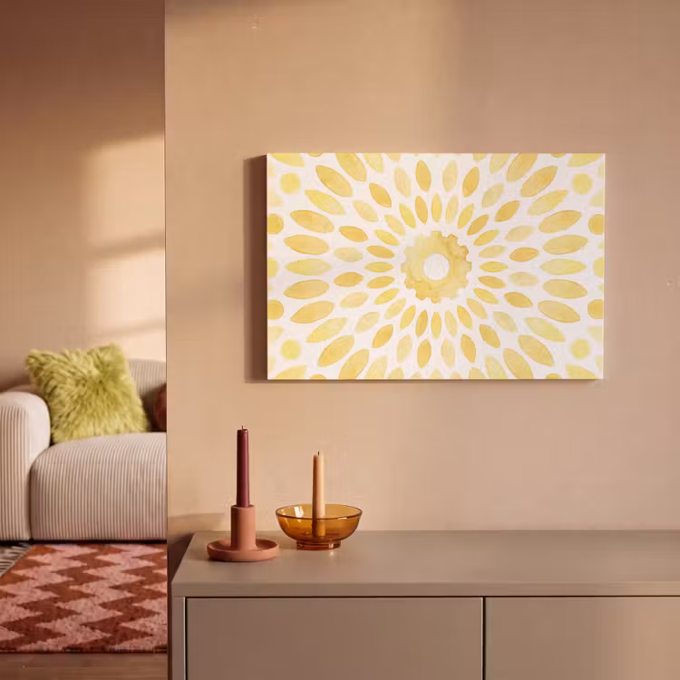 Abstract - Geometrisch - Stralend - Geel canvas 2cm klein -sfeer1