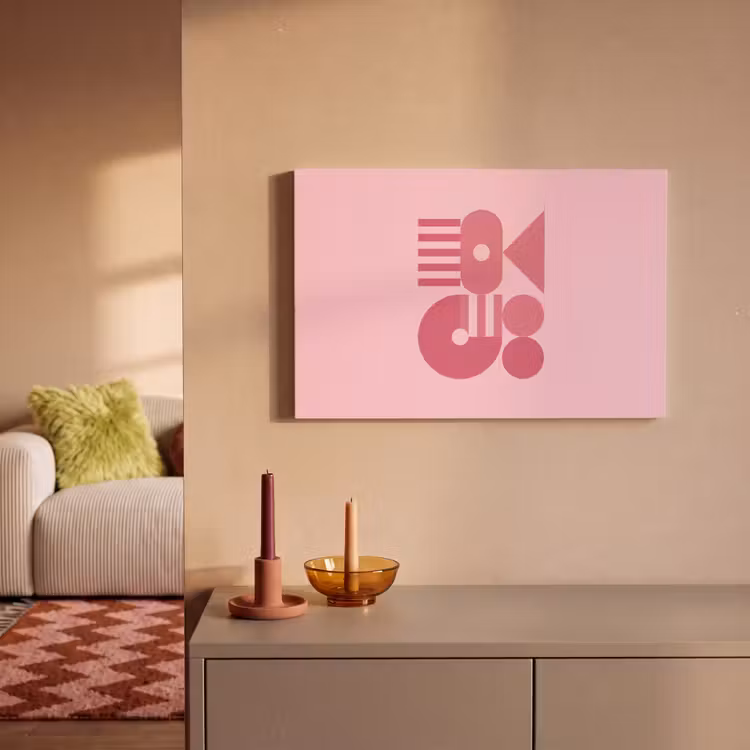 Abstract - Geometrisch - Vormen - Roze canvas 2cm klein -sfeer1