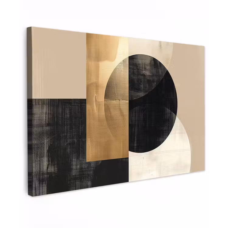 Abstract - Goud - Zwart - Kunst canvas 2cm klein -z3d
