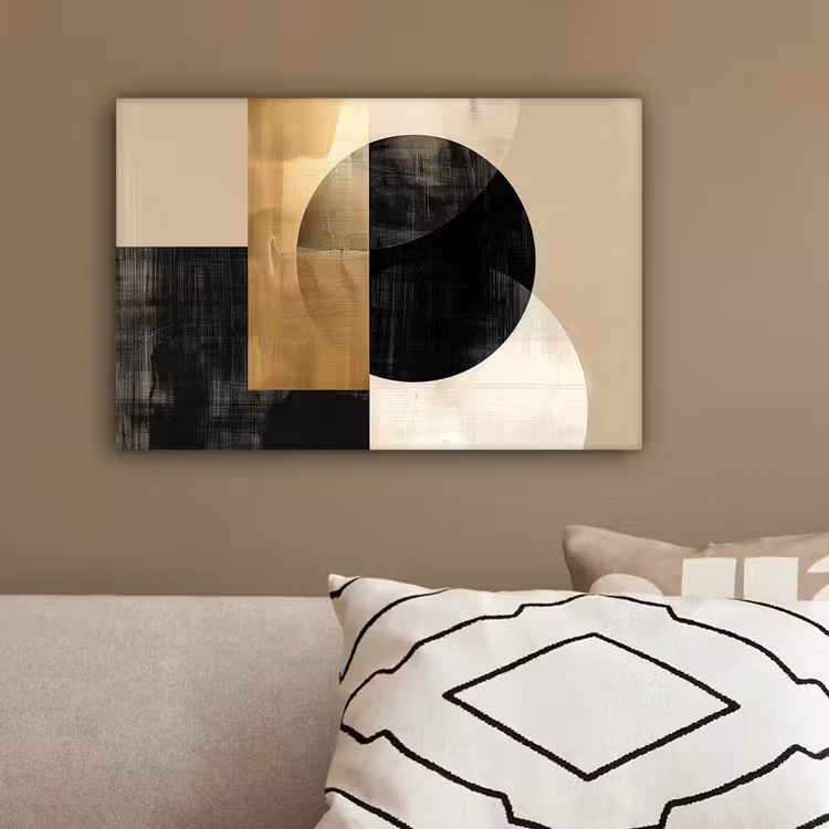 Abstract - Goud - Zwart - Kunst canvas 2cm klein -sfeer3