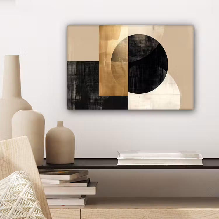 Abstract - Goud - Zwart - Kunst canvas 2cm klein -sfeer6