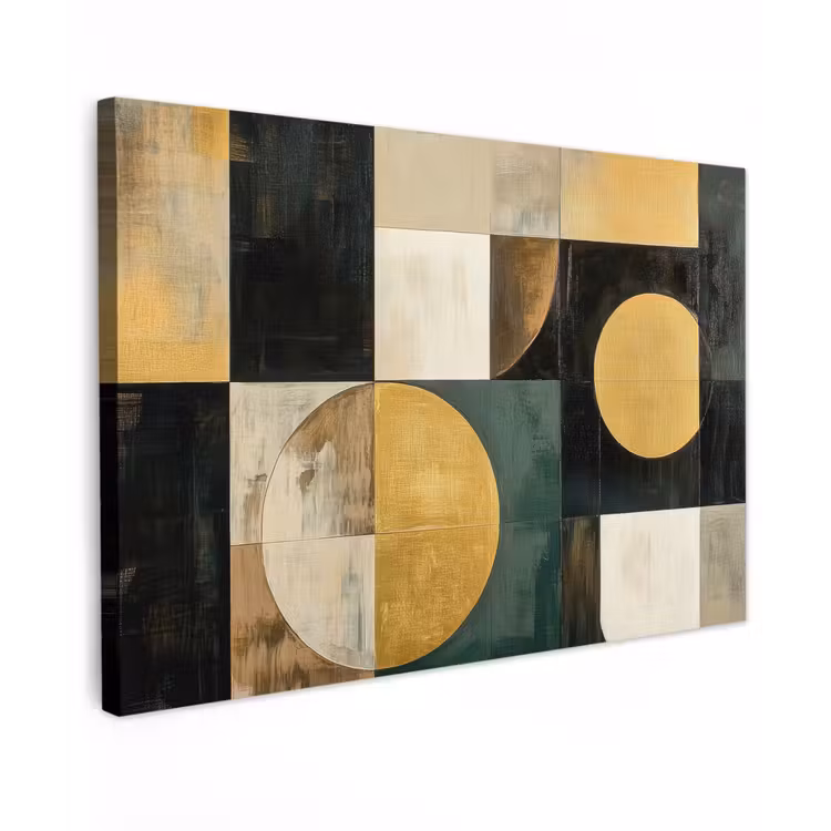 Abstract - Goud - Brons - Vormen - Geometrisch canvas 2cm klein -z3d