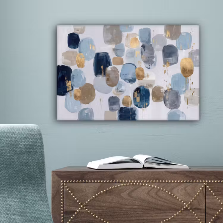 Abstract - Goud - Vormen canvas 2cm klein -sfeer4
