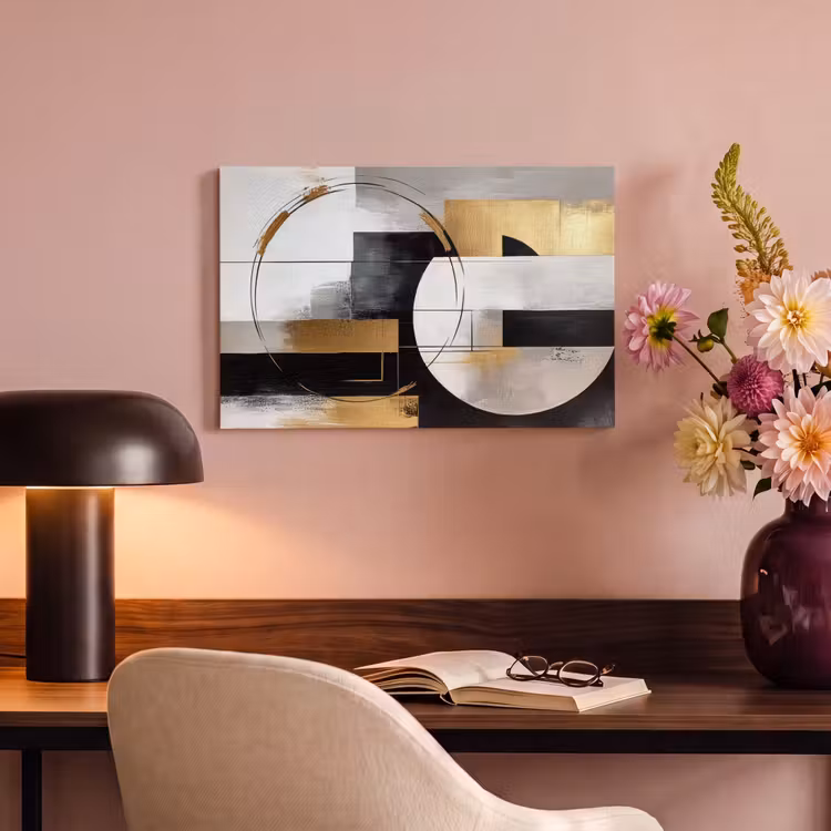 Abstract - Goud - Zilver - Vormen - Aesthetic canvas 2cm klein -sfeer4