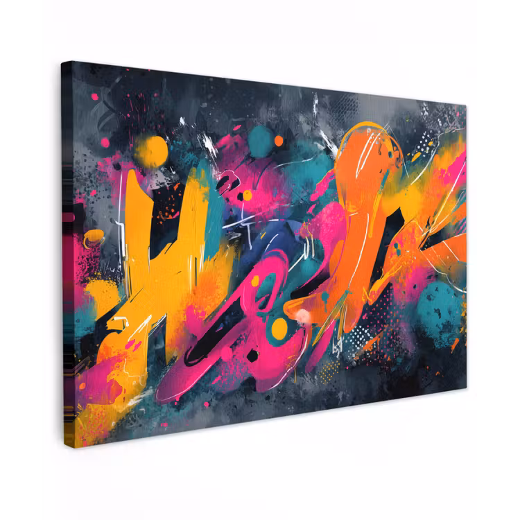 Abstract - Graffiti - Kleurrijk - Verfspatten canvas 2cm klein -z3d