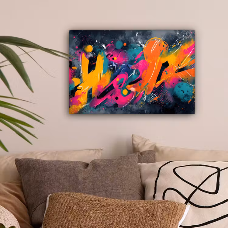 Abstract - Graffiti - Kleurrijk - Verfspatten canvas 2cm klein -sfeer1