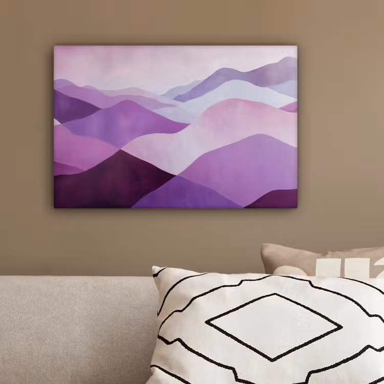 Abstract - Heuvels - Landschap - Paars canvas 2cm klein -sfeer3