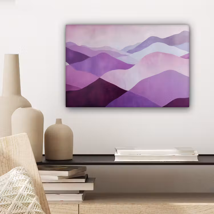Abstract - Heuvels - Landschap - Paars canvas 2cm klein -sfeer6