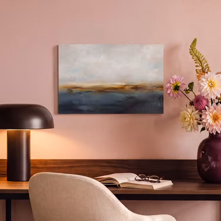 Abstract - Horizon - Water - Modern - Beige canvas 2cm klein -sfeer4