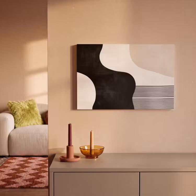 Abstract - Japandi - Beige - Modern canvas 2cm klein -sfeer1