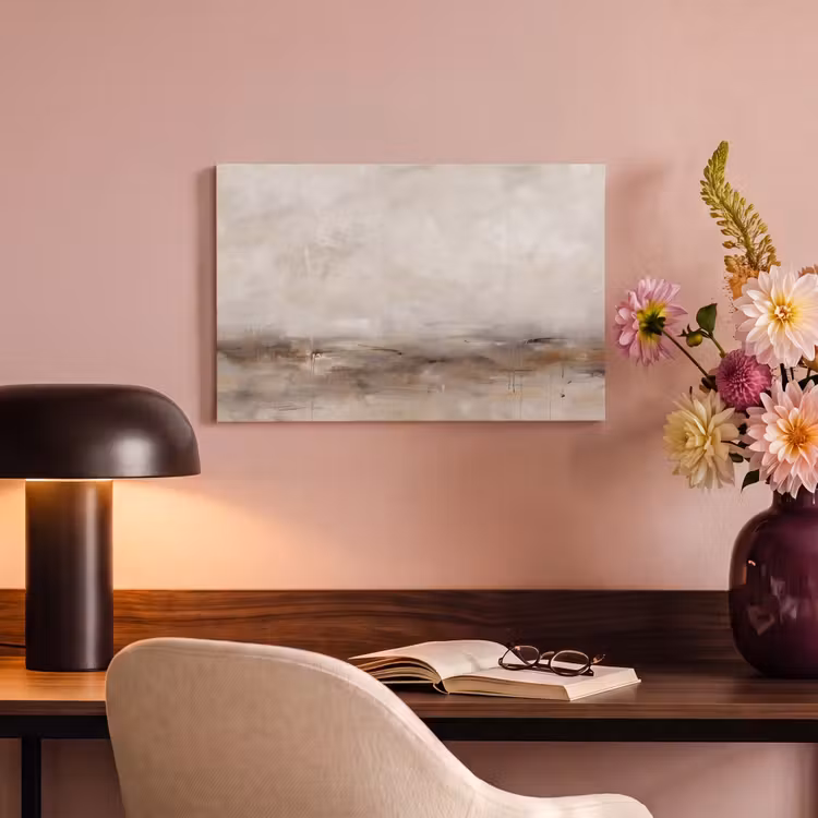 Abstrakt - Landschap - Modern - Beige - Kunst canvas 2cm klein -sfeer4
