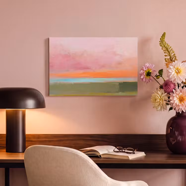 Abstract - Landschap - Modern - Roze - Oranje canvas 2cm klein -sfeer4