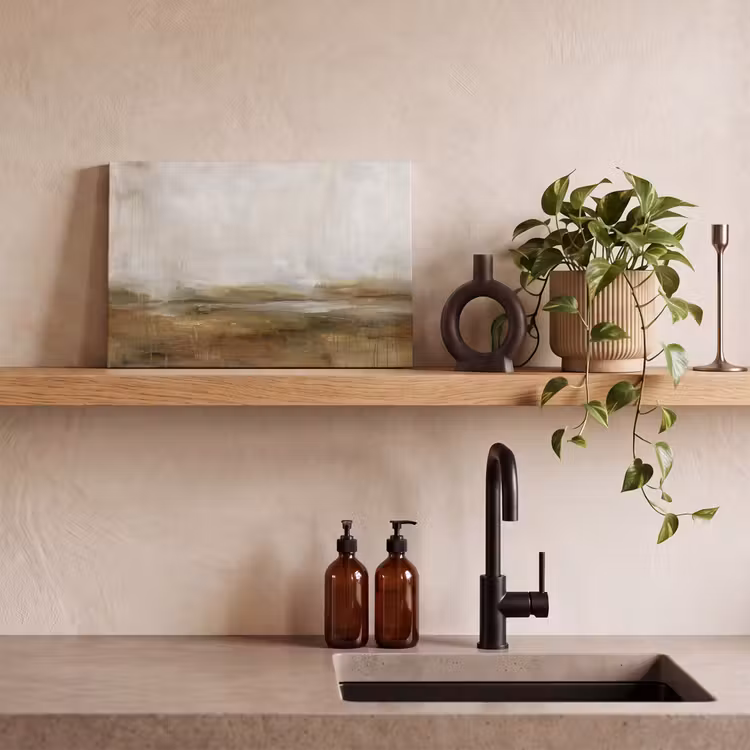 Abstract - Landschap - Natuur - Beige - Bruin canvas 2cm klein -sfeer3