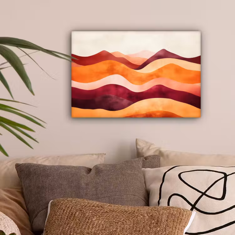 Abstract - Landschap - Golven canvas 2cm klein -sfeer1