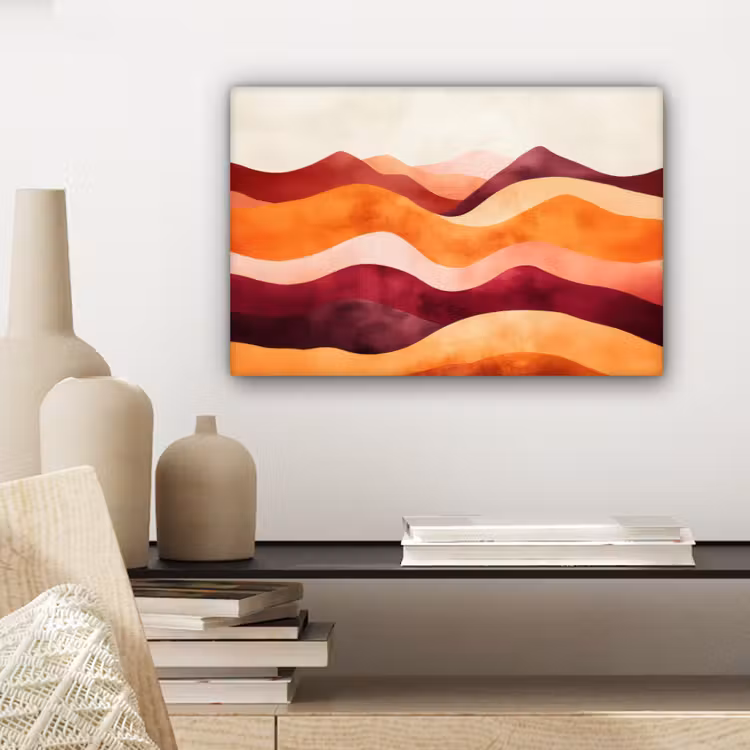 Abstract - Landschap - Golven canvas 2cm klein -sfeer6