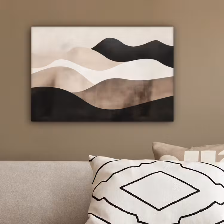 Abstract - Landschap - Golven - Crèmekleur canvas 2cm klein -sfeer3